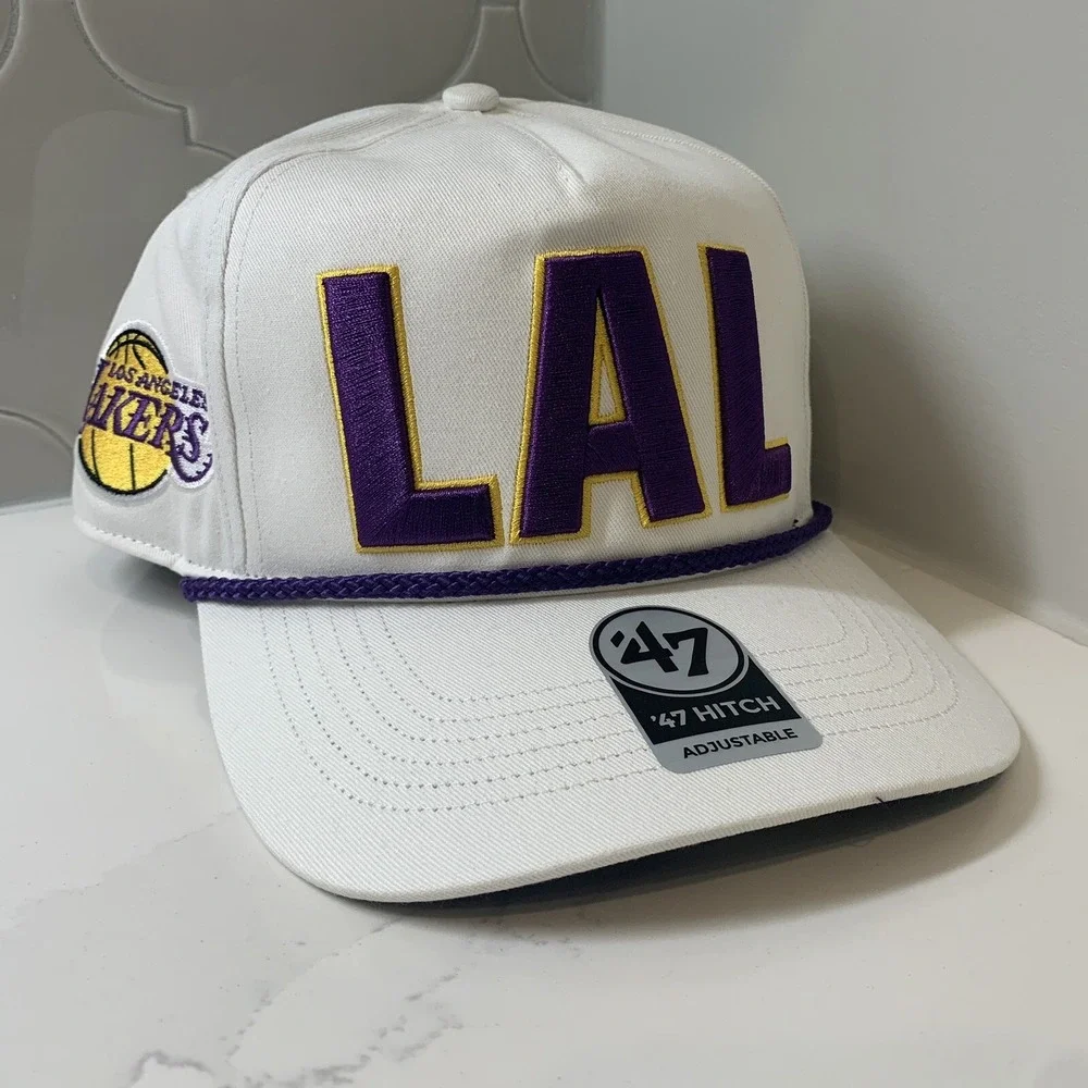 '47 Brand Los Angeles Lakers NBA Hitch Rope White Adjustable Snapback Hat OSFM